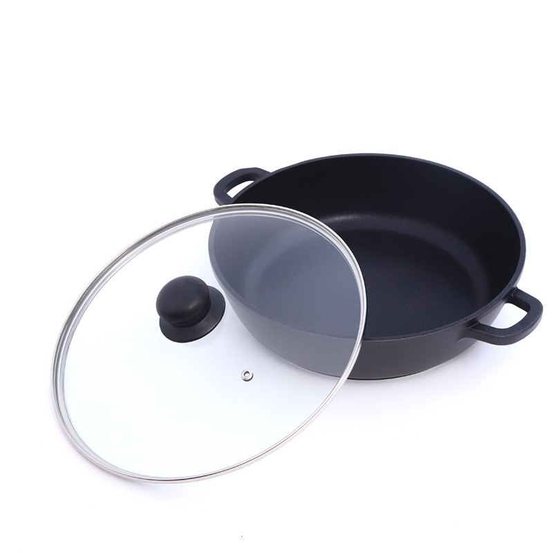 The new Korean-style seafood pot, double-ear kimchi, shallow soup pot, hot pot, aluminum alloy instant noodle pot and induction cooker are all compatible pic 4