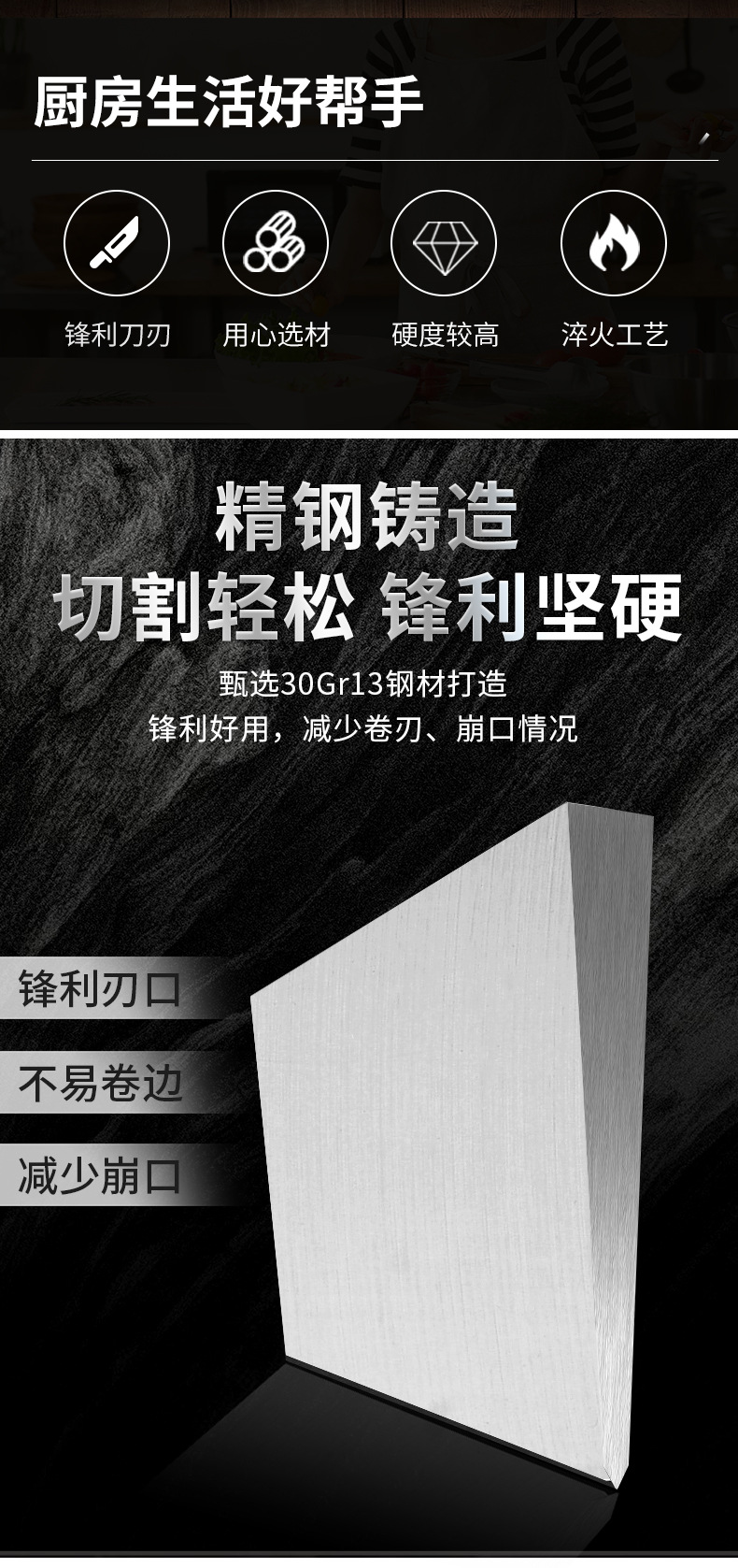 批发礼品刀具套装淑女六件套厨房家用刀具套刀厨师刀菜刀厂家详情2