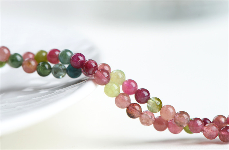 Jiuya Crystal Natural 7A Grade Small Particle Tourmaline Loose Beads Seven-color Tourmaline round Beads Ring Accessories wholesale pic 19