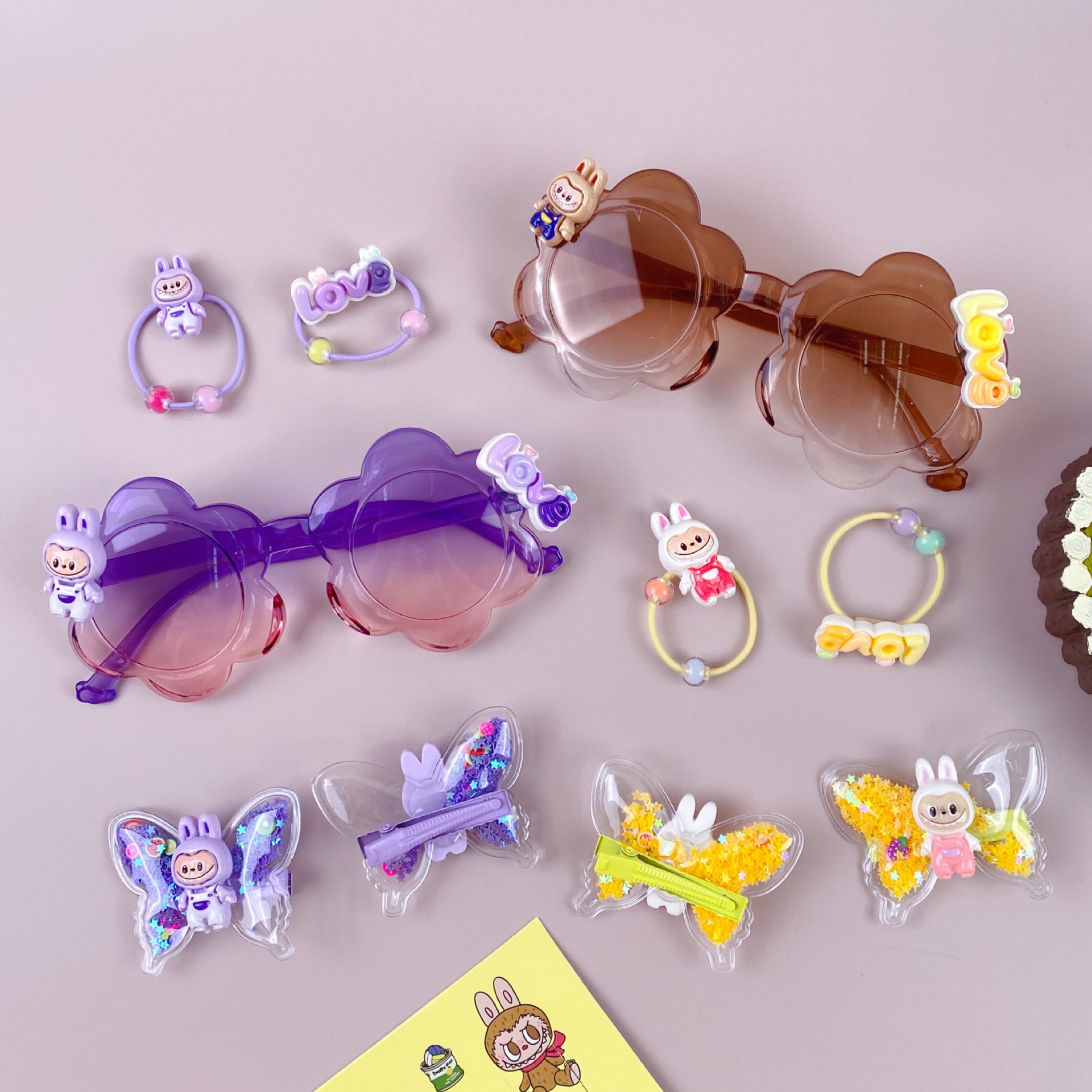 新款哒哒咘眼镜卡通皮筋发夹饰品套装可爱少女心装扮潮玩时尚精品详情8