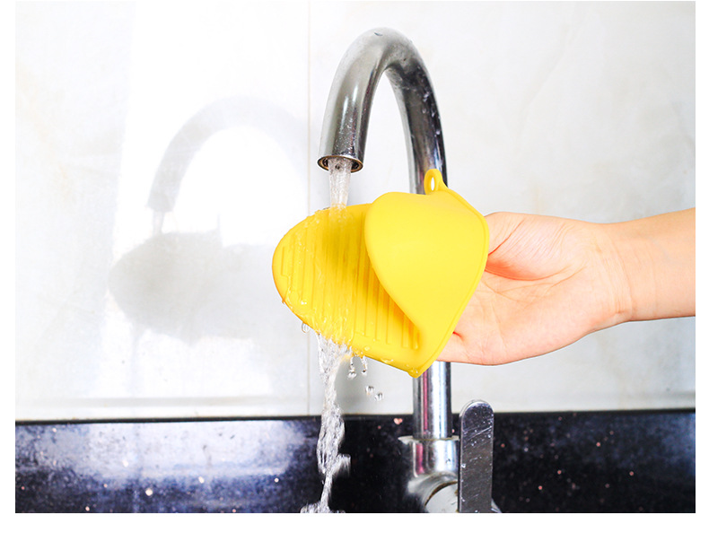 硅胶隔热手套纯色食品级硅胶手夹厨房防滑手微波炉烤箱可高温手套详情11