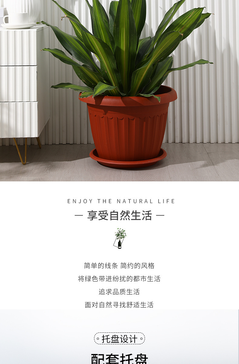 厂家批发育苗双色花盆加厚树脂塑料育苗盆砖红色多肉双色加仑盆详情8