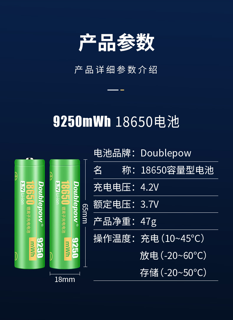倍量18650锂电池小风扇电蚊拍充电宝高容量强光手电筒收音机电池详情21
