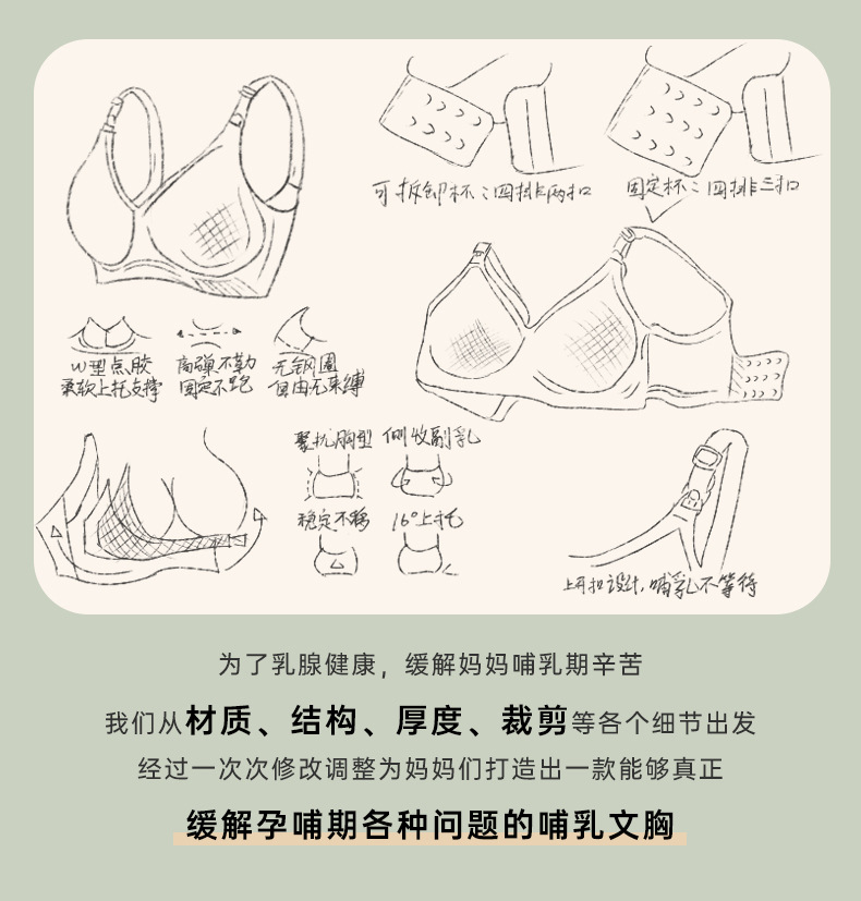 ROVO孕妇哺乳内衣夏季薄款聚拢防下垂无痕大胸固定杯嫚批发熙文胸详情6