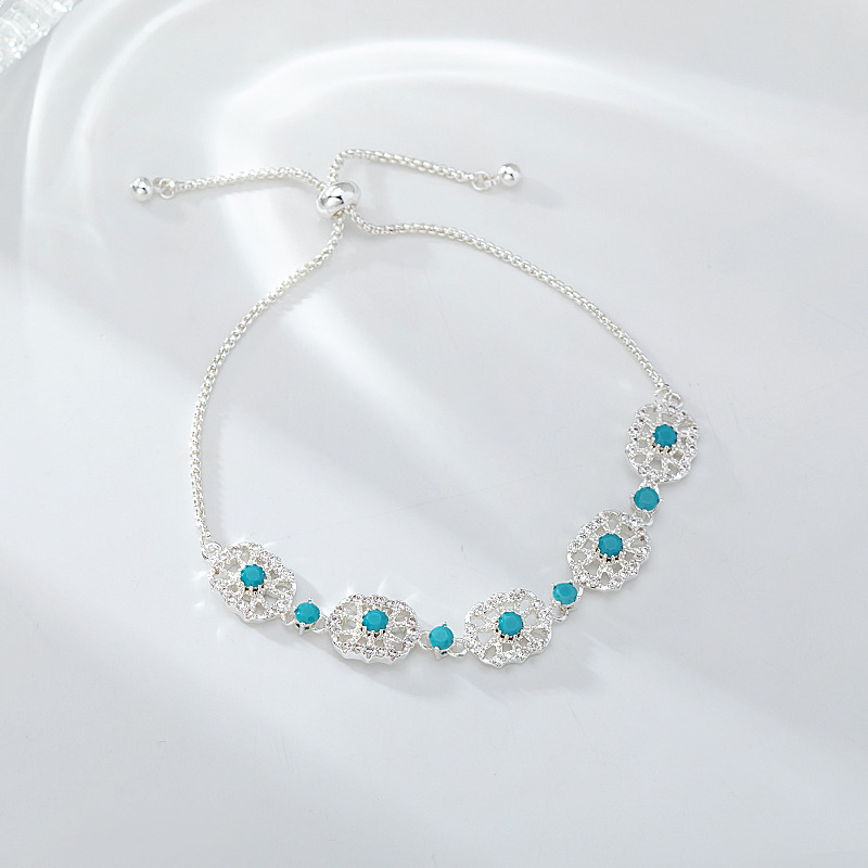 柏伶饰品跨境爆款金属绿松石装饰手链百搭女士配饰时尚小众手饰品详情9