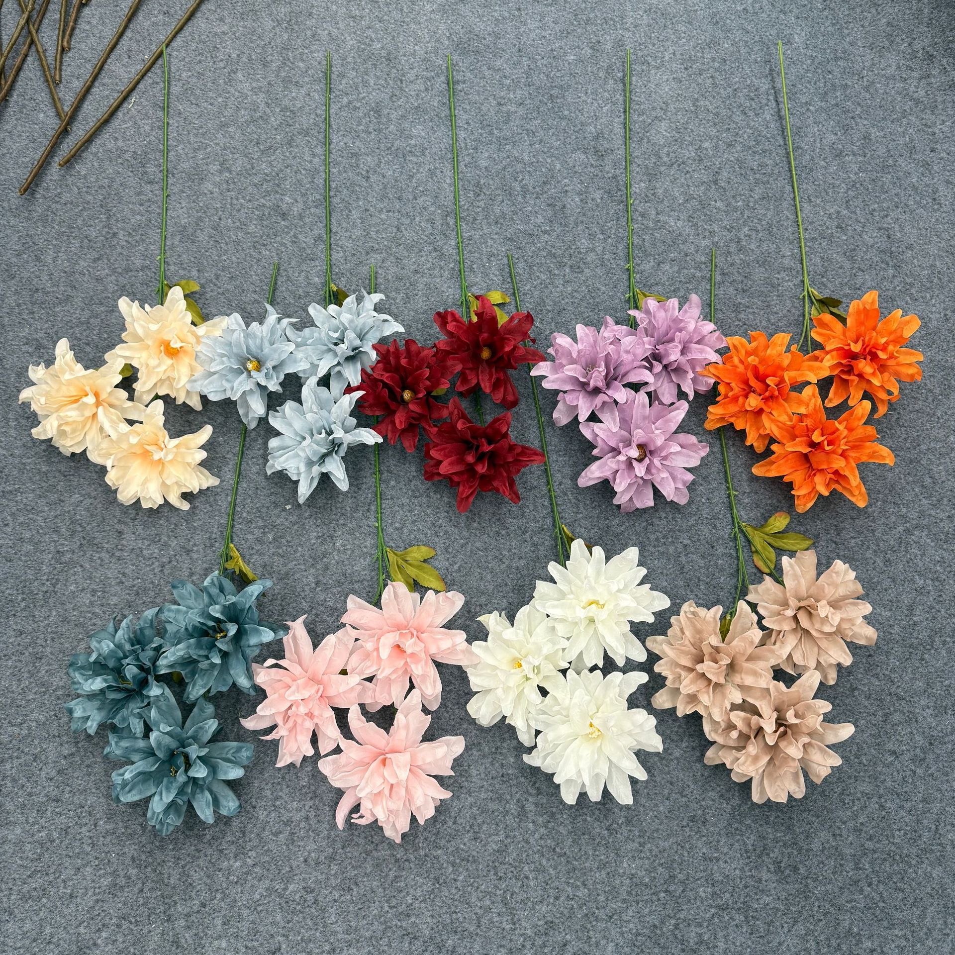 3头紫兰花婚庆仿真花婚礼堂布置装修路引花地排花仿真花场景布置详情3