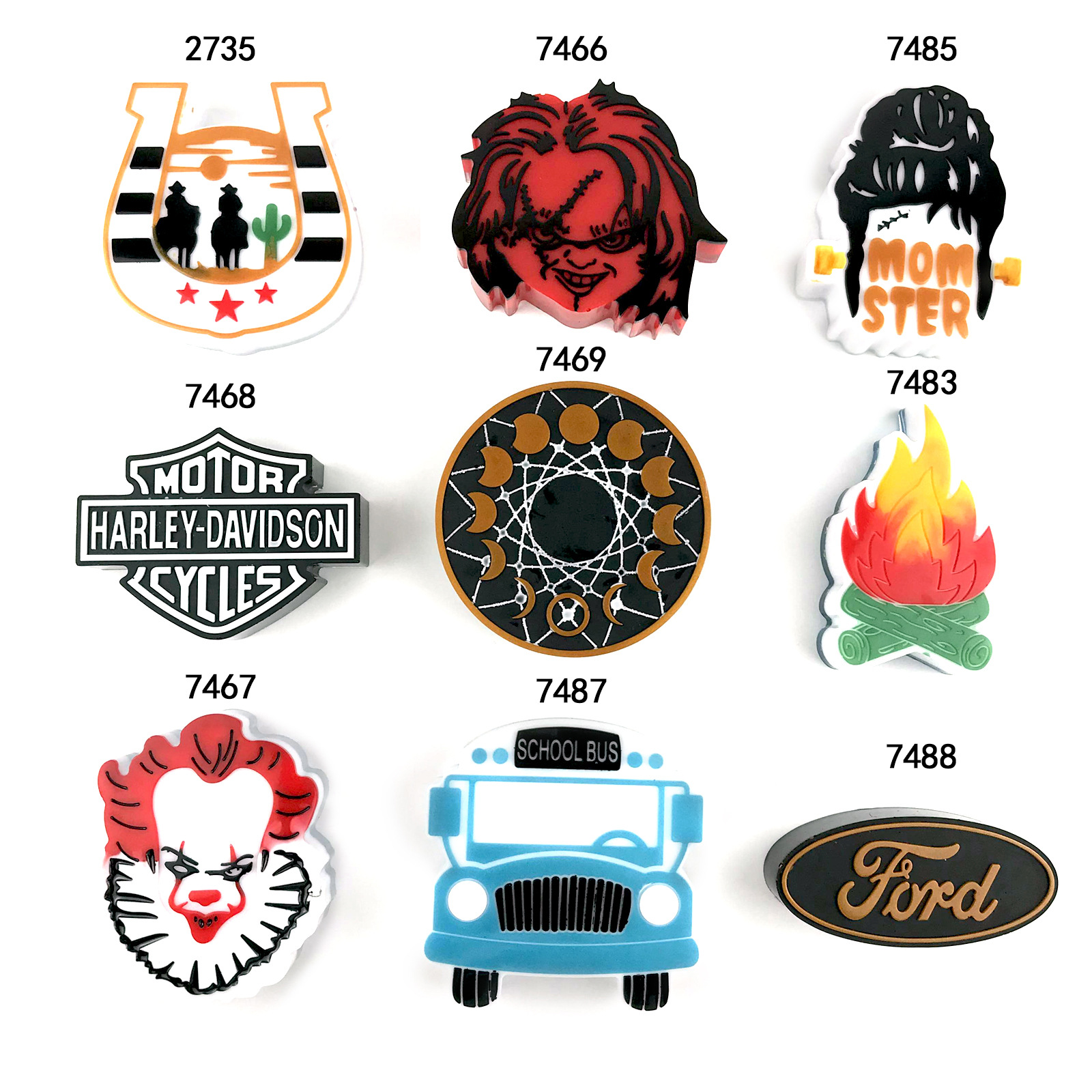 车载香薰滴胶模具DIY月相篝火香薰小丑杰森香薰蜡烛石膏硅胶模具详情2