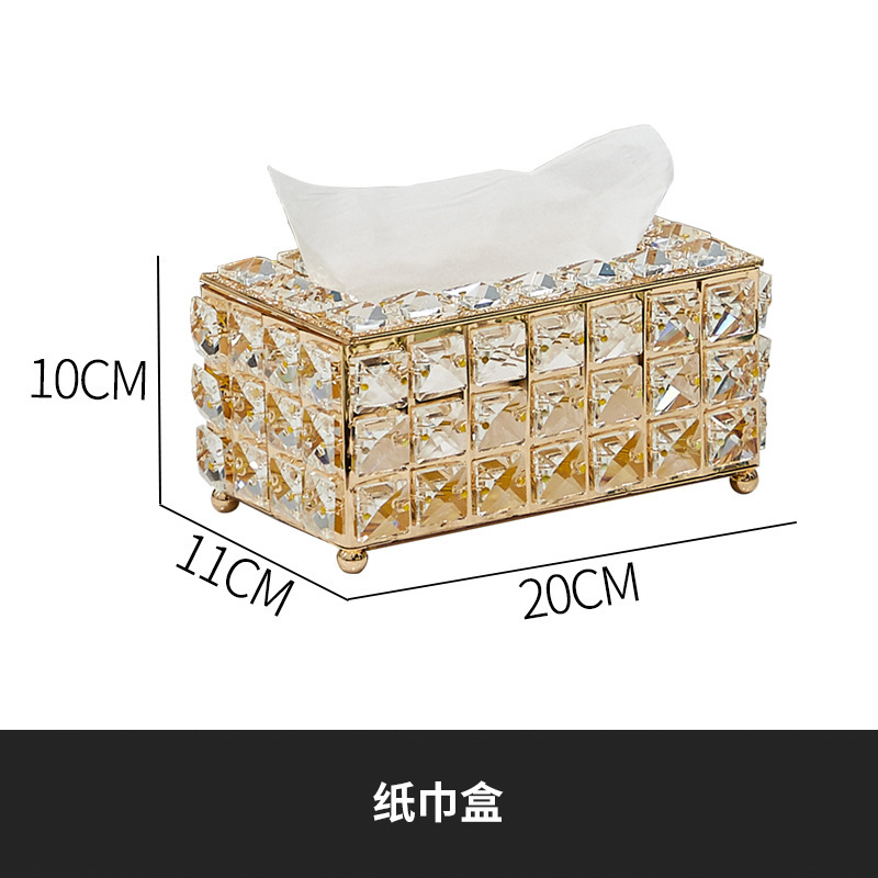 European-style best-selling ins tissue paper, metal tissue box, living room desktop storage box, crystal tissue box, factory direct sales pic 11