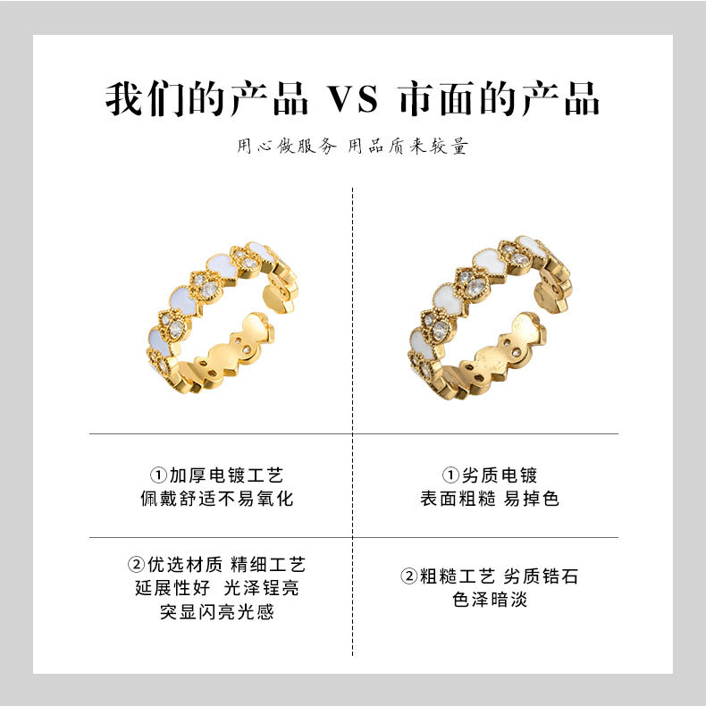 源头工厂新中式珐琅滴油葫芦开口戒指铜合金真金电镀镶锆精致指环详情12