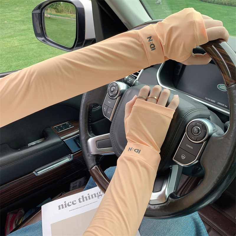Summer ice silk sun protection ice sleeves, UV protection, high appearance level, student female outdoor cycling and driving trendy ice silk sleeves pic 5