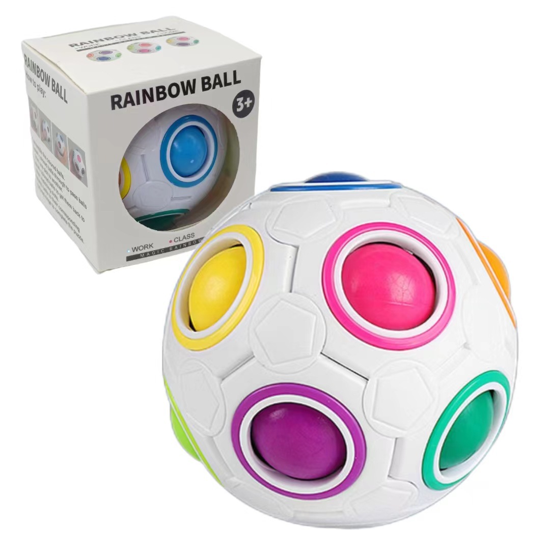 跨境益智指尖魔方小足球玩具魔力12孔彩虹球减压智力按压玩具详情7