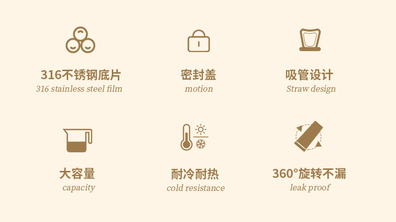 儿童保温杯316食品级不锈钢水壶幼儿园婴儿宝宝外出防摔吸管水杯保温杯详情3