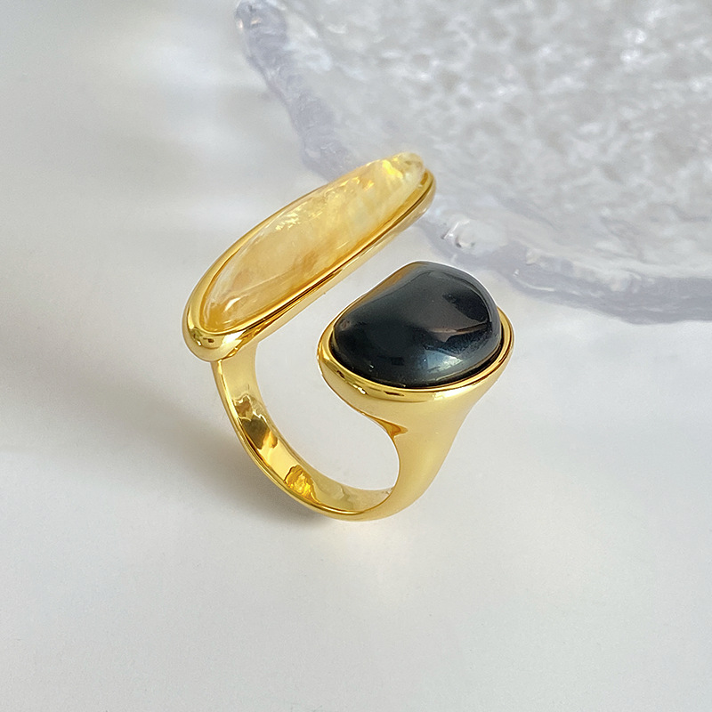 天然茶晶可调节吊坠项链铜镀真金耳钉戒指轻奢小众设计高级感项女详情14