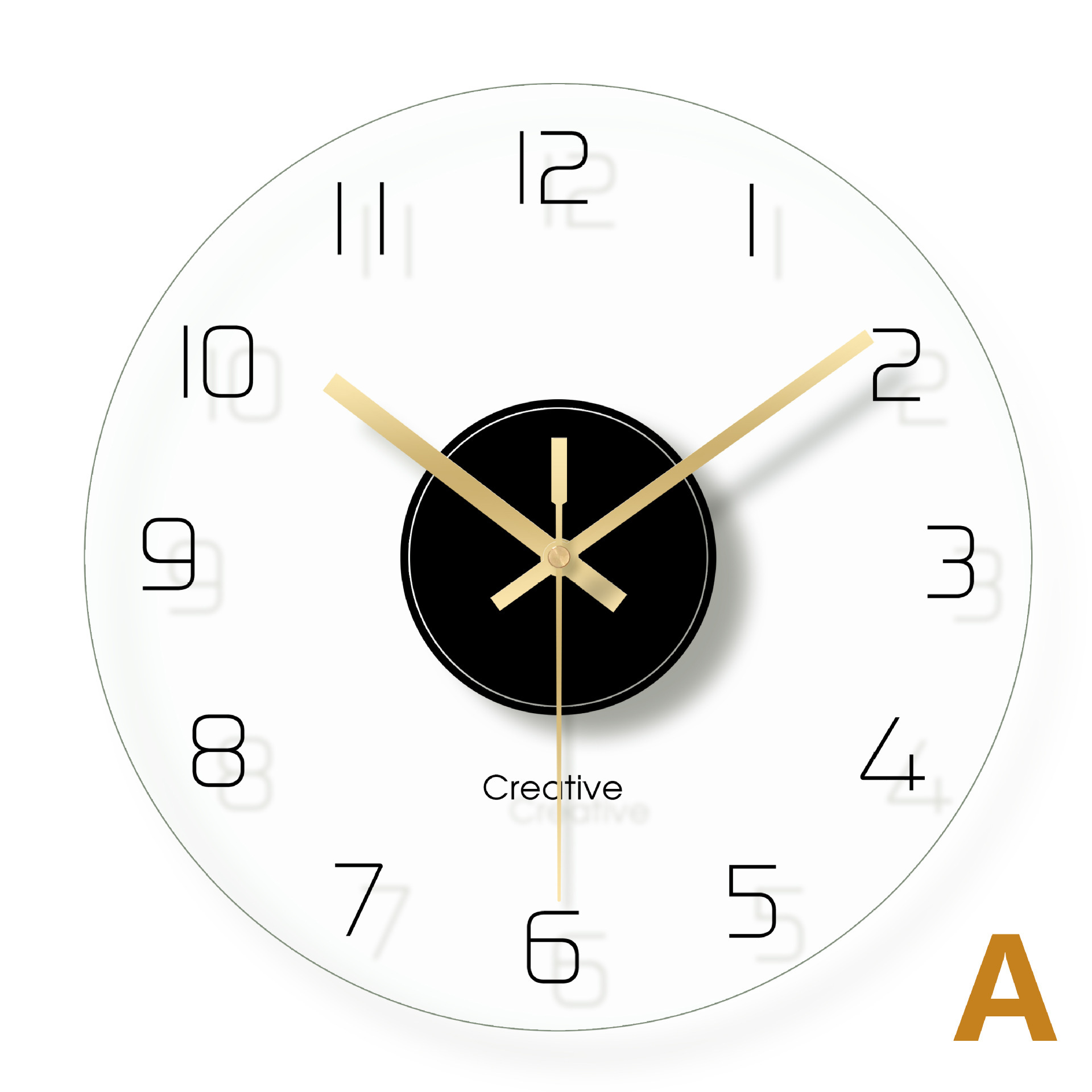 Nordic digital living room home transparent tempered glass silent clock, personalized, fashionable and artistic home decoration wall clock pic 1