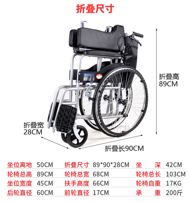 轮椅折叠轻便老人手推带坐便器老年人加厚残疾人轮椅车厂家批发详情25