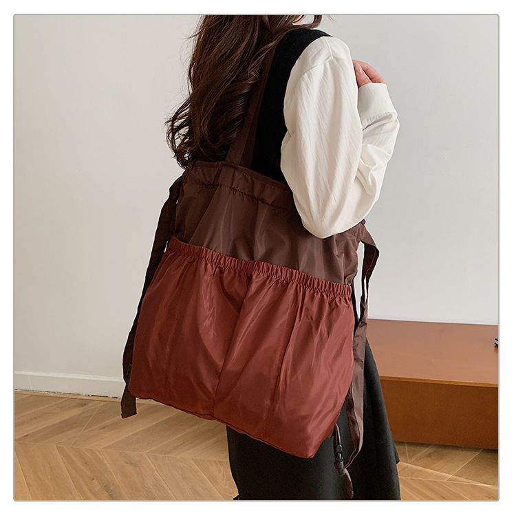 新款单肩包托特双肩折叠包手提简约通勤大容量时尚便携详情39