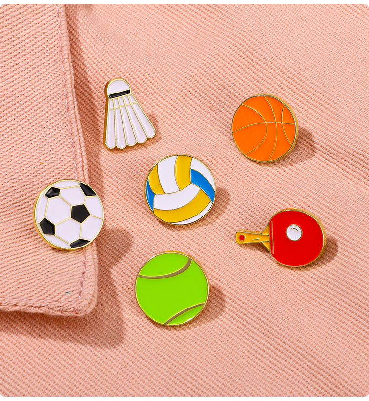 Football, basketball, badminton sports badges, creative sports meeting brooches, backpacks, table tennis, personalized accessories, volleyball pic 5