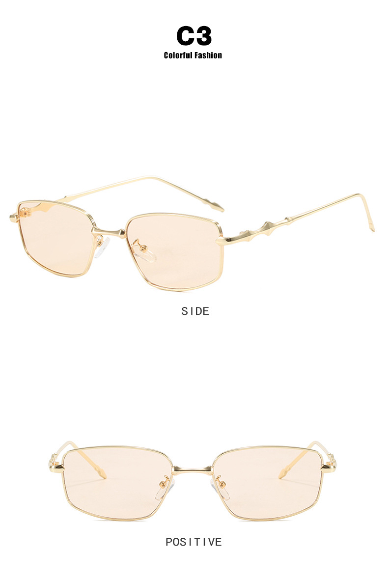 Square irregular-shaped sunglasses for both men and women, small and narrow frame sunglasses, new 2024 high-end retro sunglasses pic 11