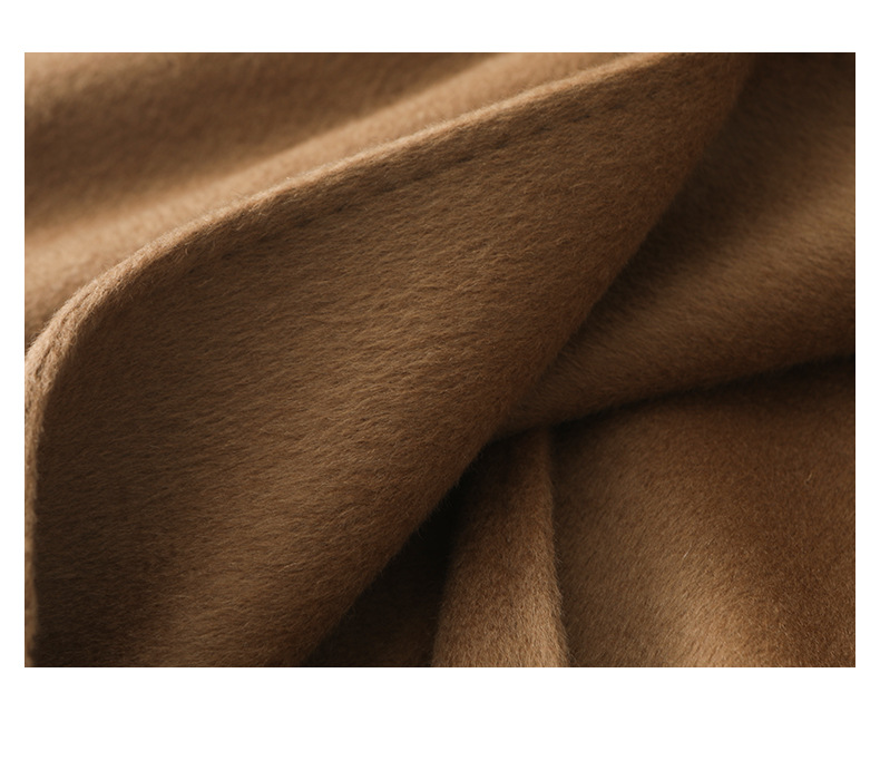 The new stand-up collar double-sided cashmere coat for women in the spring and autumn of 2025 is a long cocoon-shaped alpaca wool woolen coat. It is a popular woolen coat pic 31