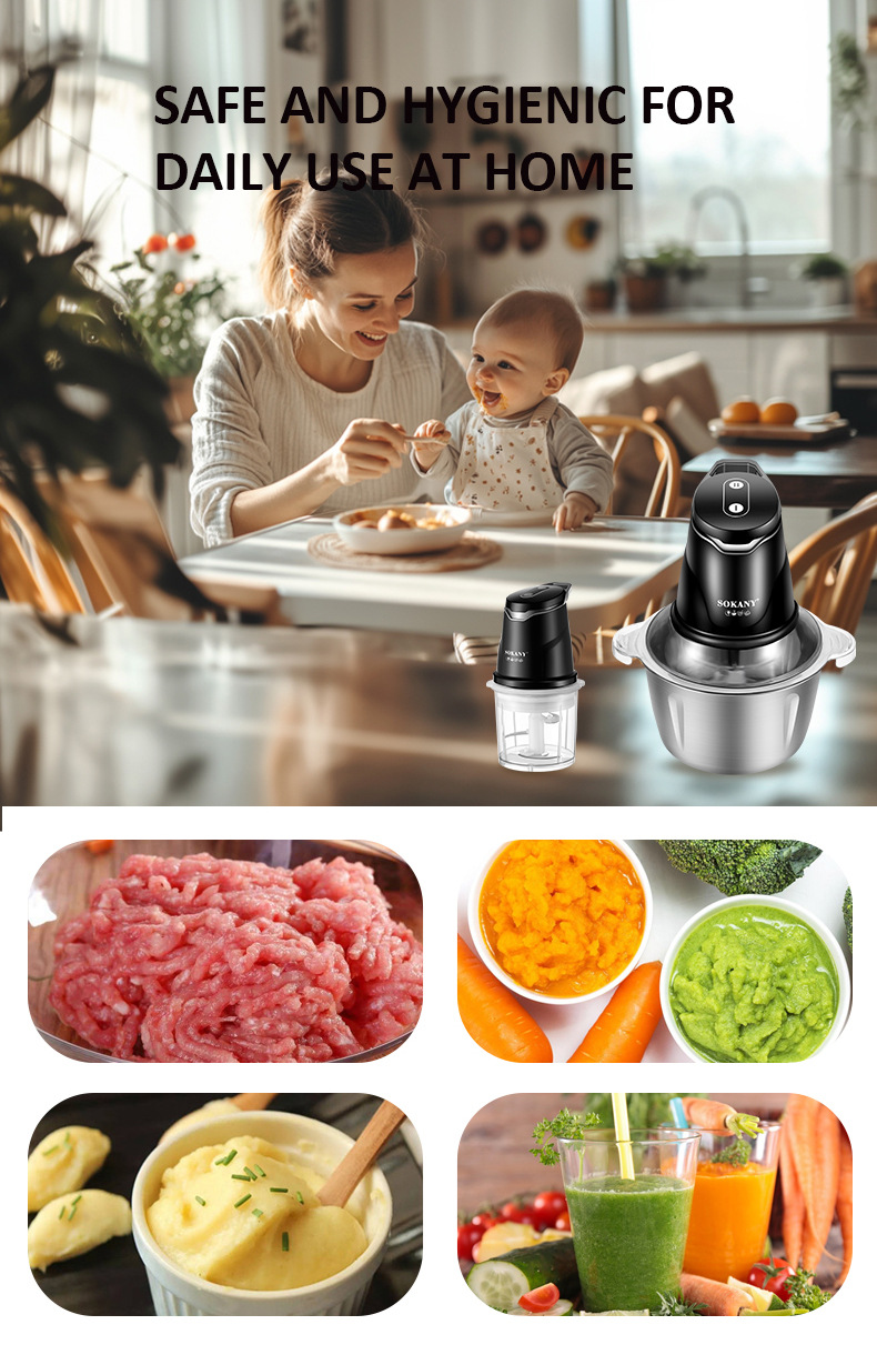 Foreign trade SOKANY06028 Meat grinder, Household complementary food processor, Blender, Vegetable cutter WONDER CHOPPER pic 7