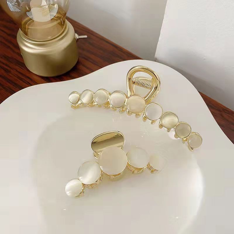 仿猫眼石抓夹大号发夹后脑勺高级感气质发卡抓发夹韩国鲨鱼夹头饰详情8