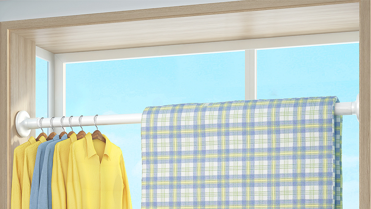 免打孔伸缩窗帘轨道侧装挂钩式静音安装免钉窗帘杆罗马杆滑轨扣环详情22