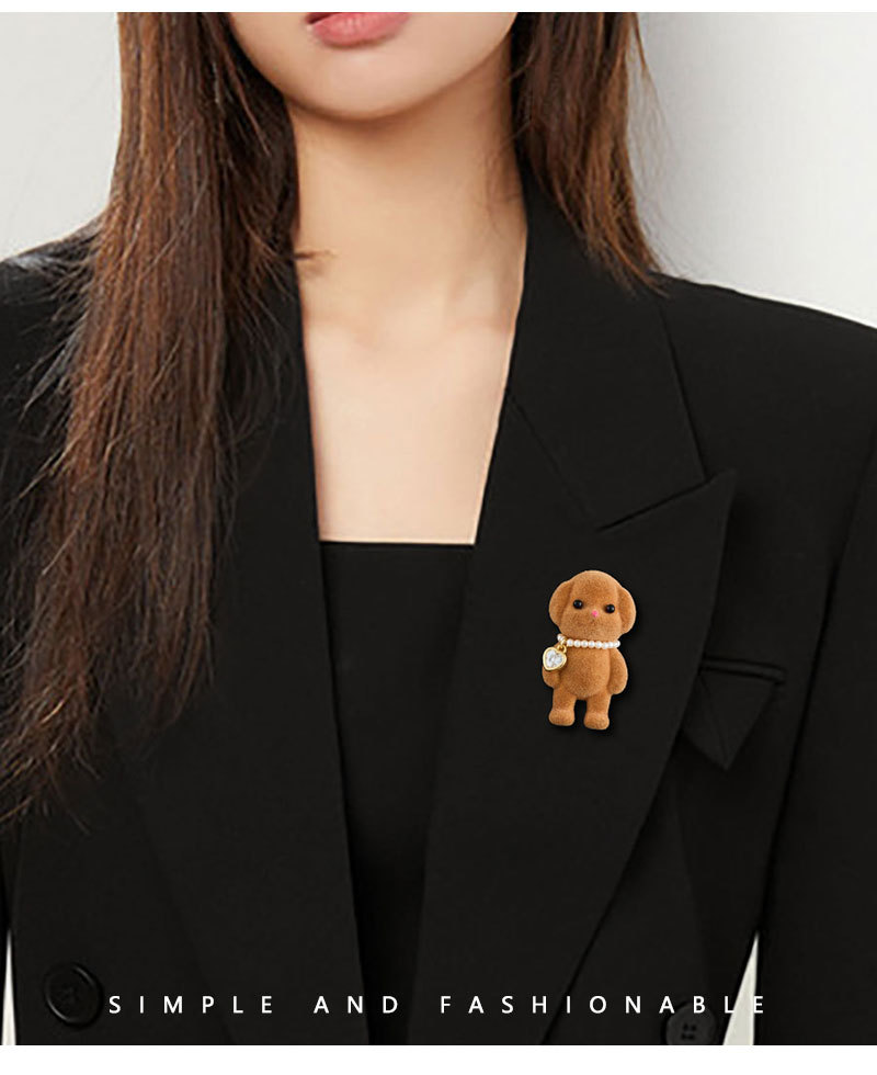 Cute and adorable plush little VIP brooch, new fashionable little animal dog brooch, exquisite plush figurine brooch pic 8