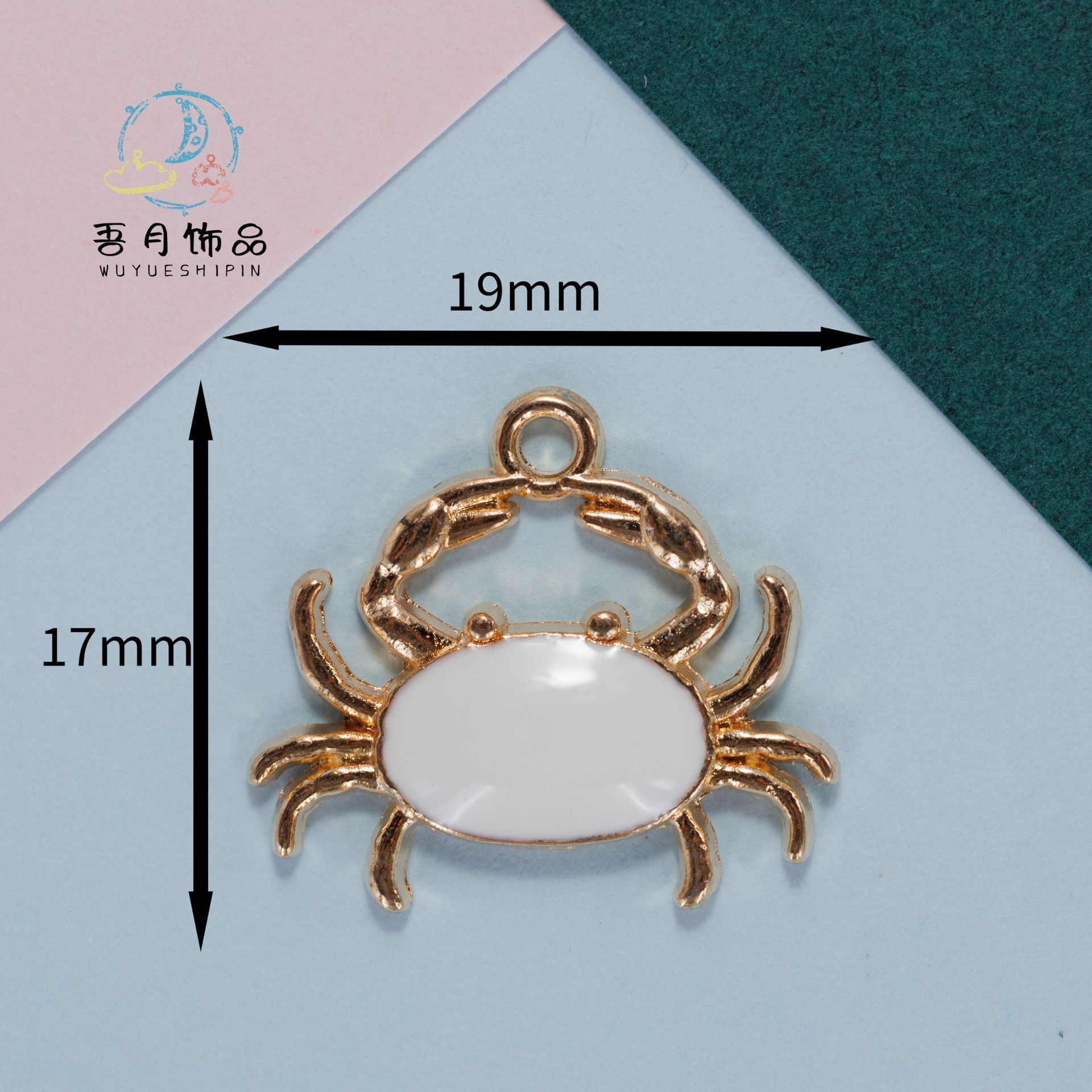 螃蟹合金滴油diy饰品配件韩版海洋耳饰彩色挂件耳环吊坠材料义乌详情2