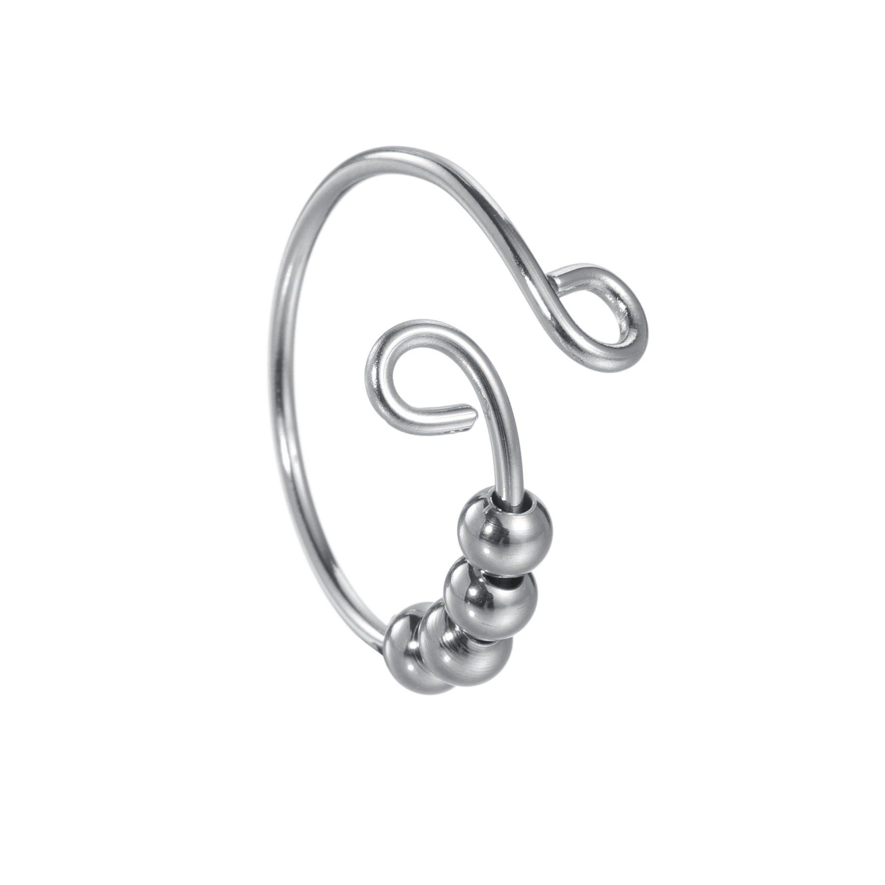 New cross-border rotating ring, universal wheel ring, anxiety ring for women and men, adjustable thin bead ring accessory pic 6
