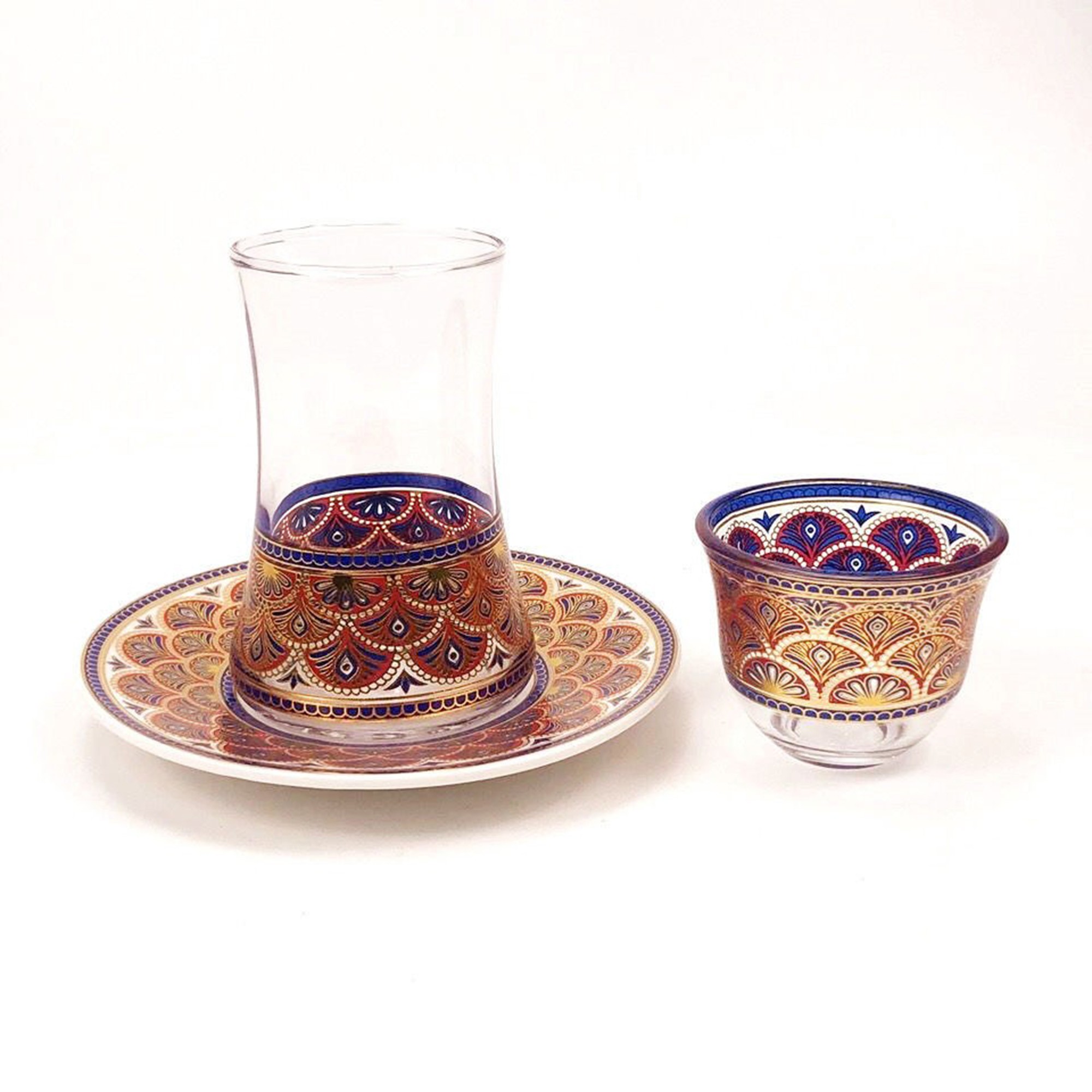 6ga golden red exotic Arabian flower tea cup, glass cup, Turkish style coffee cup, ins style afternoon tea pic 11