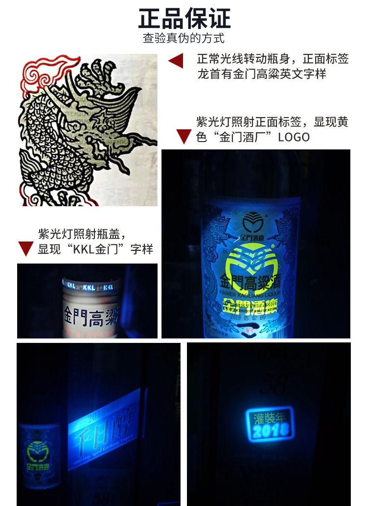 Taiwan imported Kinmen Sorghum Liquor 58 Degrees, 600ml 1000-day alcohol, Grain Liquor for banquets and gifts, Clear Aroma Type Baijiu 2018 pic 2