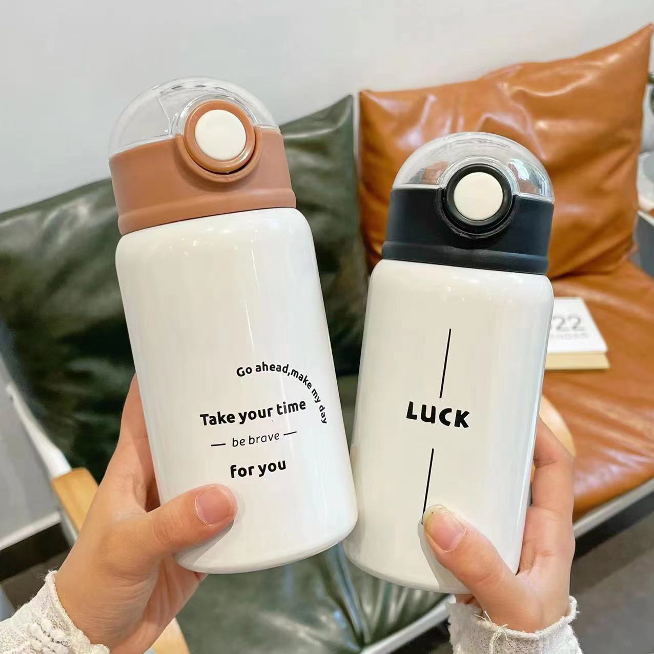 简约保温杯女生吸管杯子ins高颜值网红2025新款大人学生儿童水杯详情1