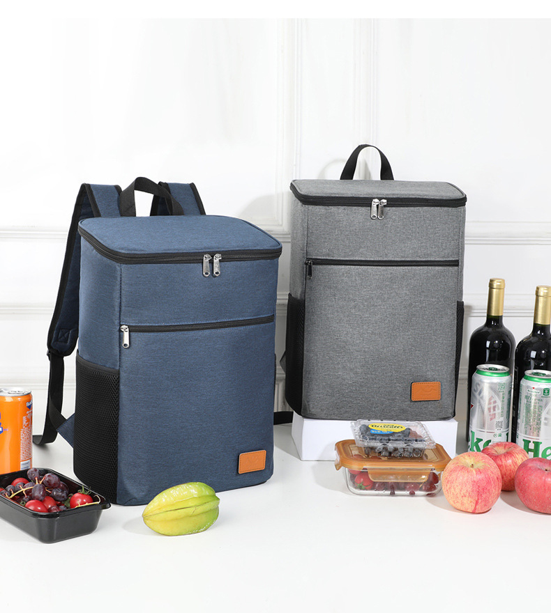 跨境专供双肩冰包批发便携午餐包折叠冷藏露营野餐包双肩保温背包详情11
