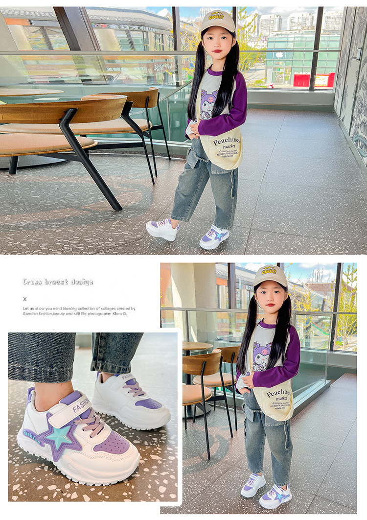 童鞋运动鞋皮面鞋子2024春秋新款儿童软底跑步鞋中大童女孩老爹鞋详情20