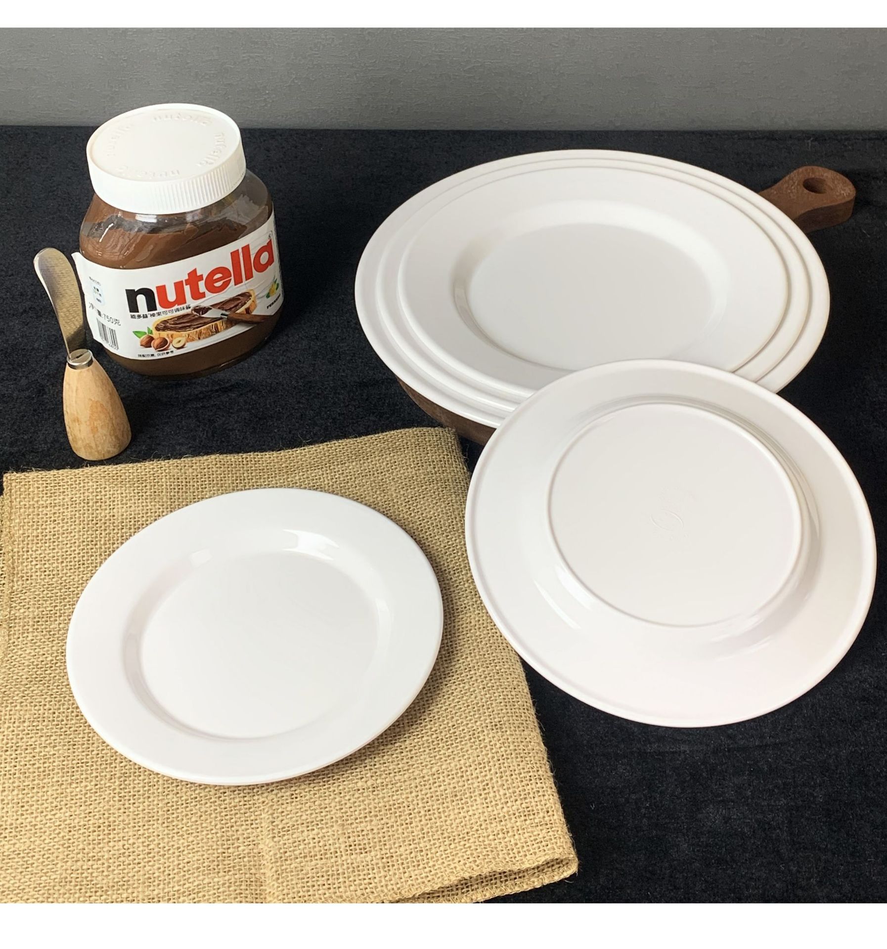 白色盘子密胺餐具圆盘平盘密胺餐盘商用快餐盘圆形西餐盘圆碟批发详情24