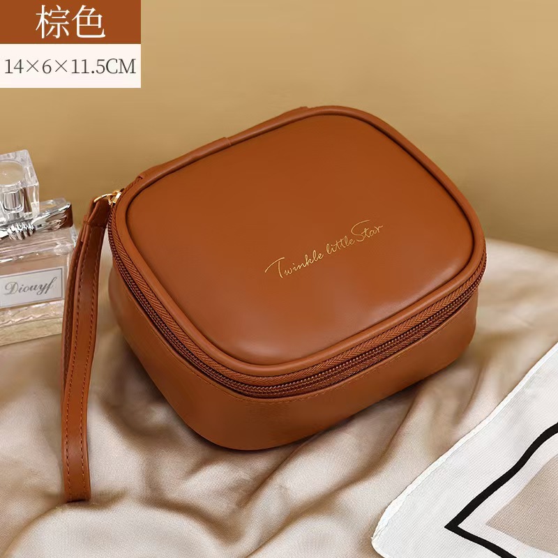 New PU mini portable sanitary napkin storage bag, waterproof hand-held multi-functional cream lipstick makeup bag pic 12