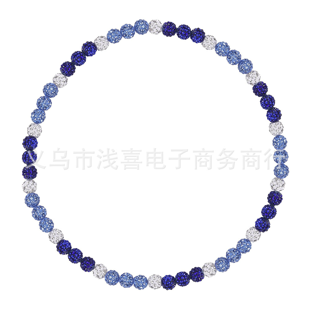 亚马逊新男士彩色钻球项链棒球篮球明星嘻哈项链竞技水钻项饰项圈详情20