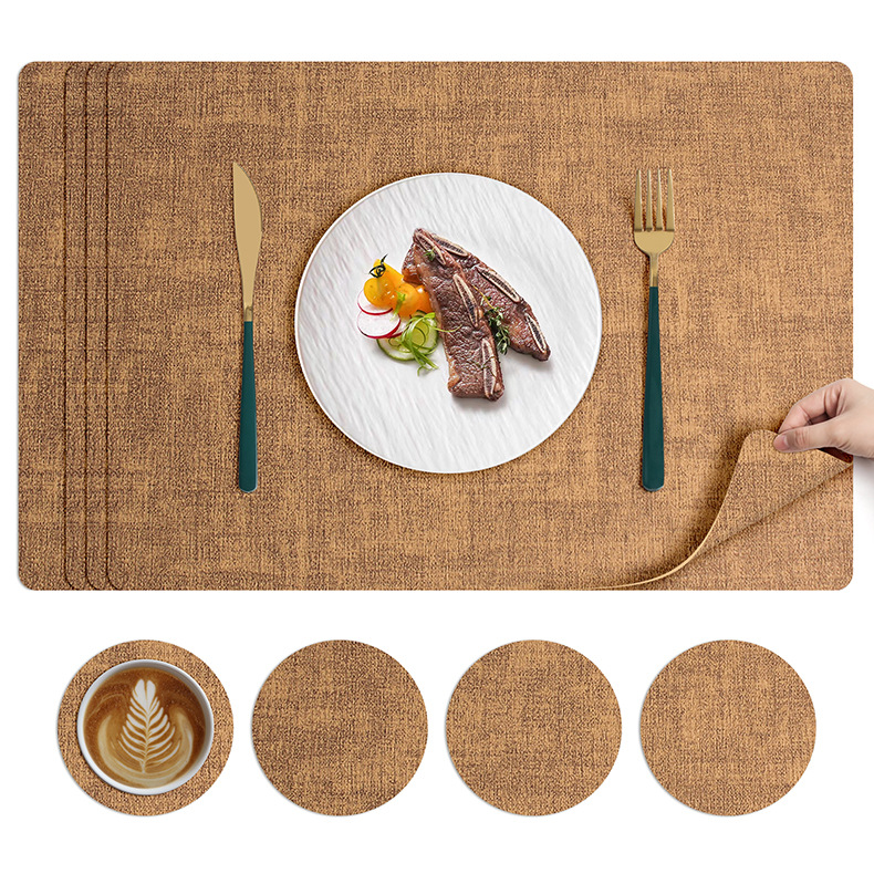 北欧ins风餐垫皮革桌垫防烫垫餐桌隔热垫碗垫高级感餐盘垫茶杯垫详情25