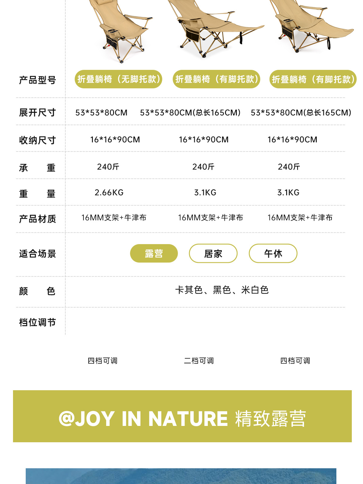 户外折叠躺椅便携折叠椅子可躺可睡午睡椅野餐露营沙滩椅户外椅子详情31