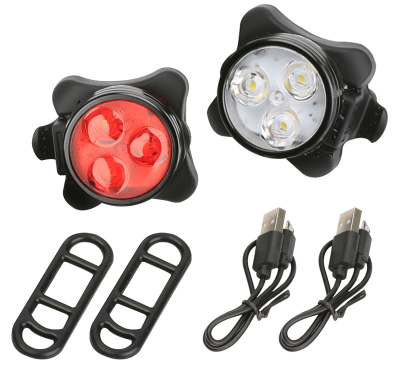 New mountain bike, bicycle, USB warning light, bicycle headlight + taillight, LED emergency light, cycling accessories pic 6