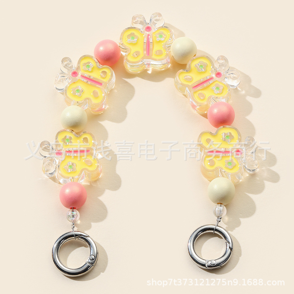 European and American InS-style cartoon acrylic round bead hand chain phone case diy accessory, mobile phone chain beaded for women pic 10