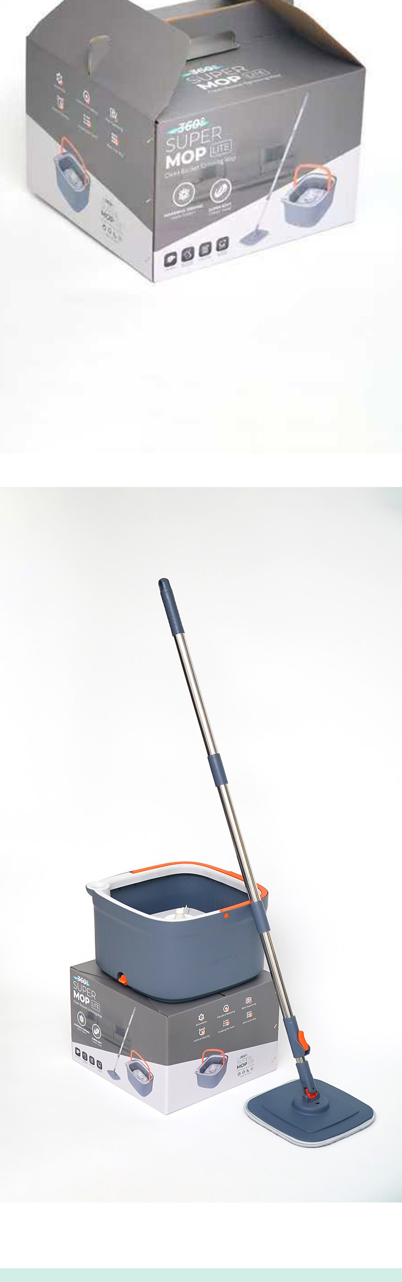 Household sewage separation mop, hand washable rotating mop, large panel, dry and wet dual-purpose cleaning mop, one mop clean pic 8