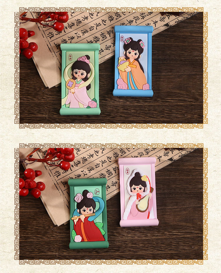 Four Beauties refrigerator stickers with ancient charm painting creative design, resin handicrafts, ancient style and national trend refrigerator stickers wholesale pic 14