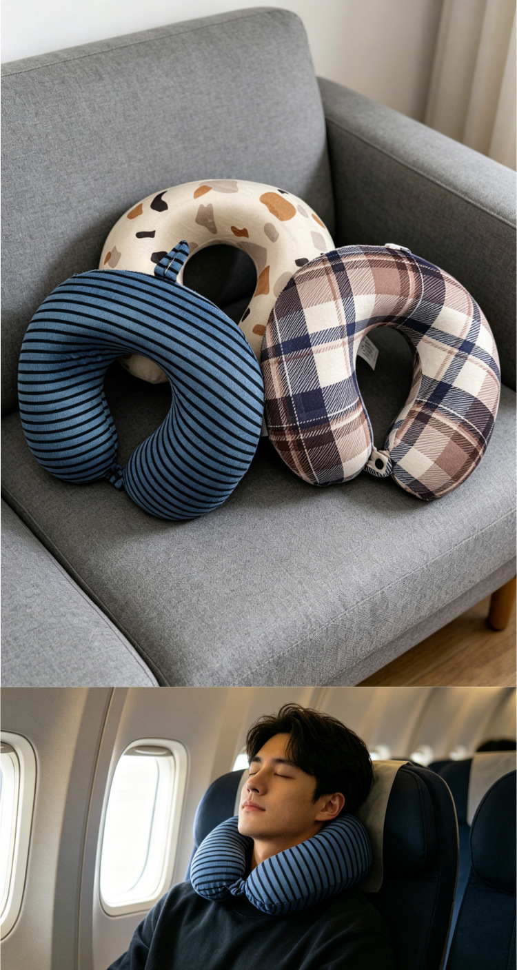 Memory foam printed U-shaped pillow, office nap pillow, cartoon anime travel neck protection pillow, cross-border trade neck pillow pic 2