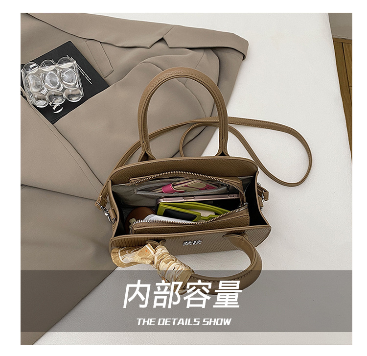 时尚气质包包女2025新款丝巾设计感手提包简约百搭质感单肩包跨境详情4