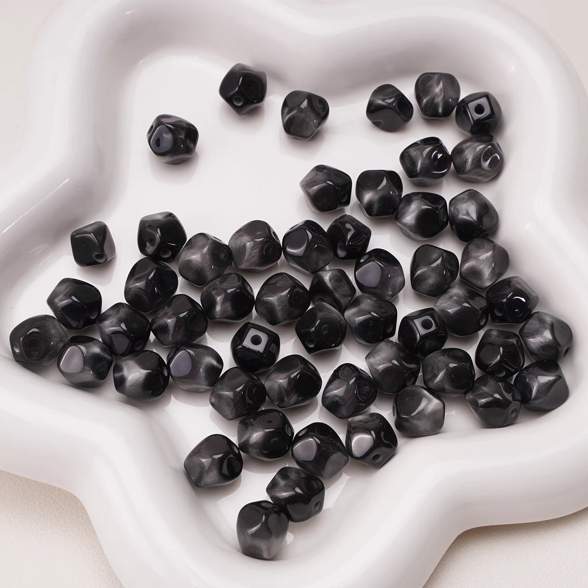 梦幻奶油色晕染八角珠异型珠圆珠散珠手工DIY手链项链珠子饰品配详情19