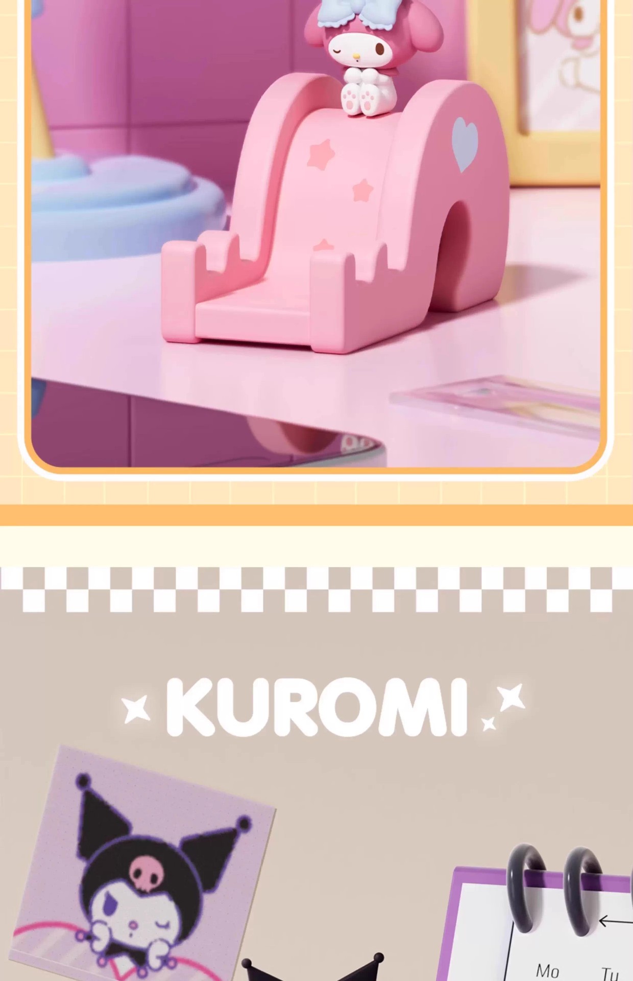 Wholesale of genuine Sanrio slide phone stand ornaments, blind boxes, cute figurines, desktop decorations, gifts and figurines pic 7