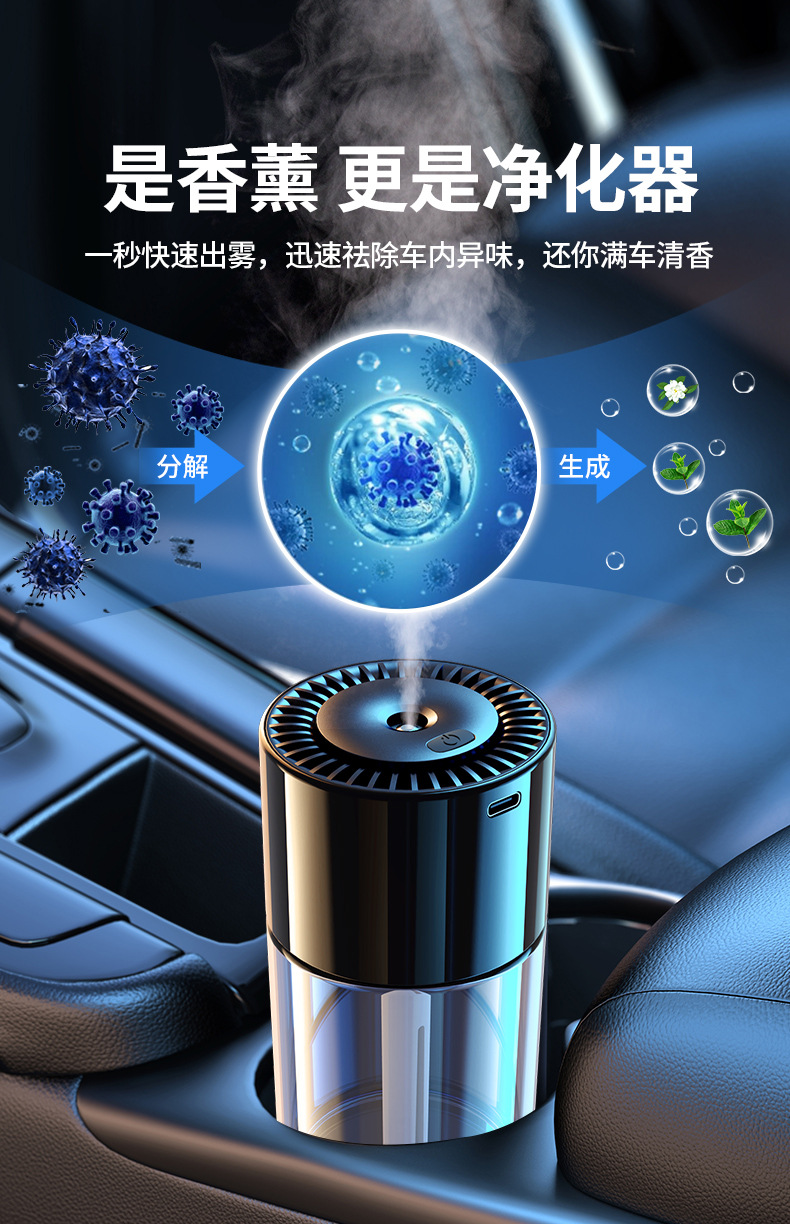 Automatic spray car aroma diffuser, car perfume, high-end intelligent car aroma diffuser for both men and women in the car, deodorizing pic 11