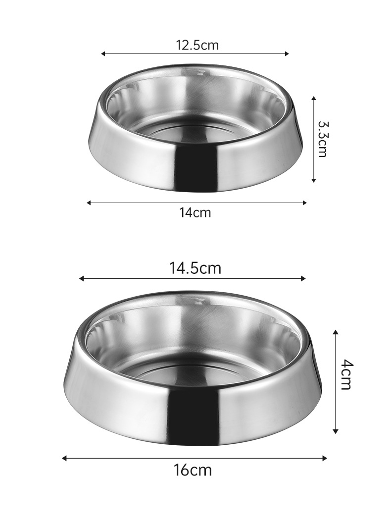 Thickened stainless steel pet cat bowl, anti-slip multi-purpose cat and dog food and drinking bowl, dual-purpose anti-slip pet food and drinking bowl pic 4