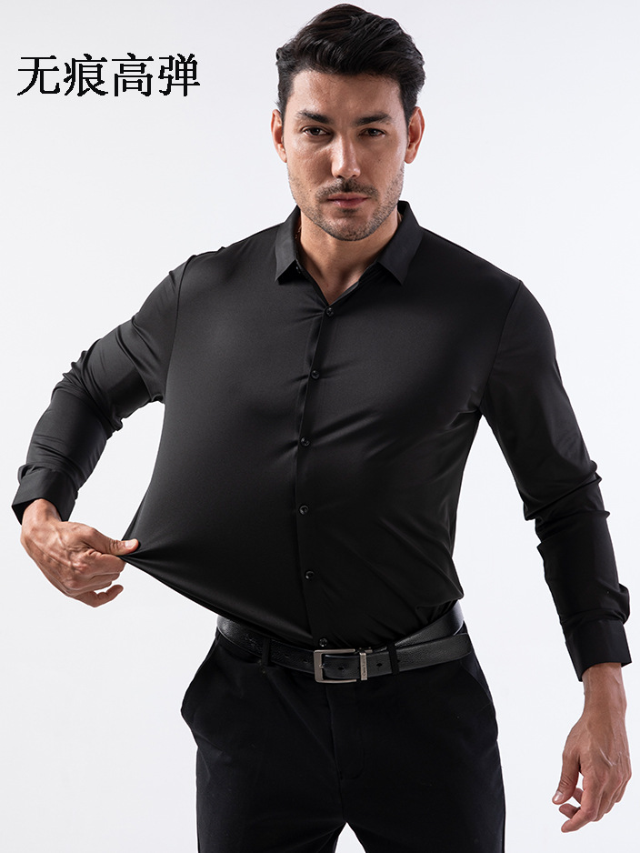 【无痕高弹】跨境四面弹力衬衫男免烫抗皱男士衬衣欧码男装外贸爆详情24